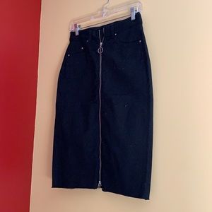 Denim zip skirt